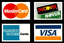 We Accept Paypal and These Major Credit Cards